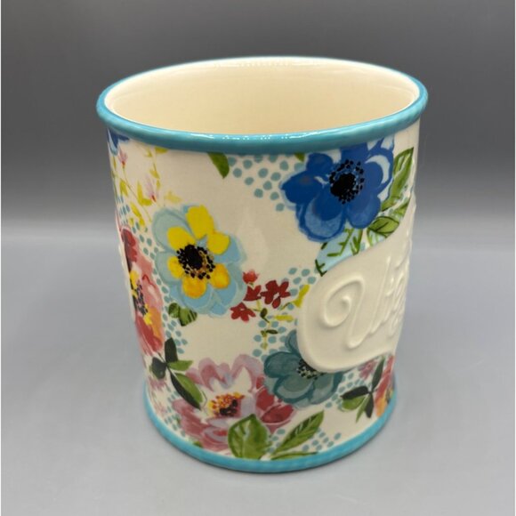 The Pioneer Woman Utensil Crock Holder‎ Ceramic Melody Floral - Picture 3 of 6